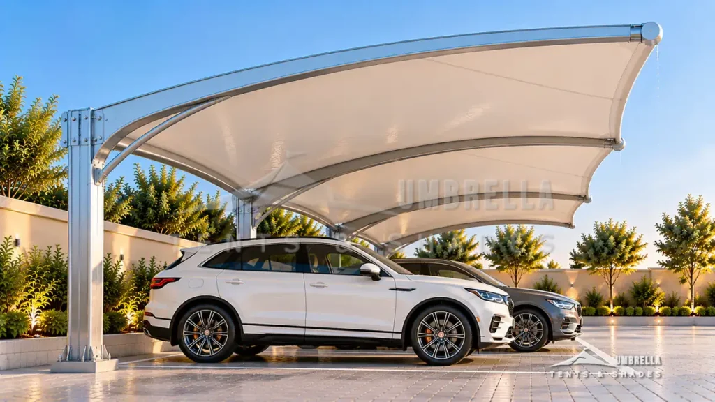 Cantilever Car Parking Shades in Saudi Arabia by Umbrella Parking Shades — photo 2