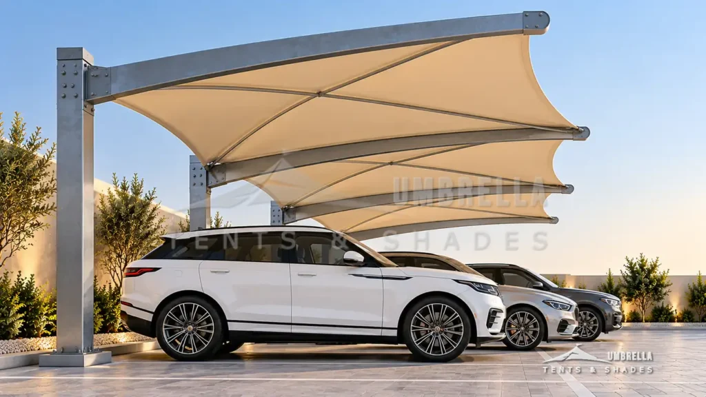 Cantilever Car Parking Shades in Saudi Arabia by Umbrella Parking Shades — photo 3