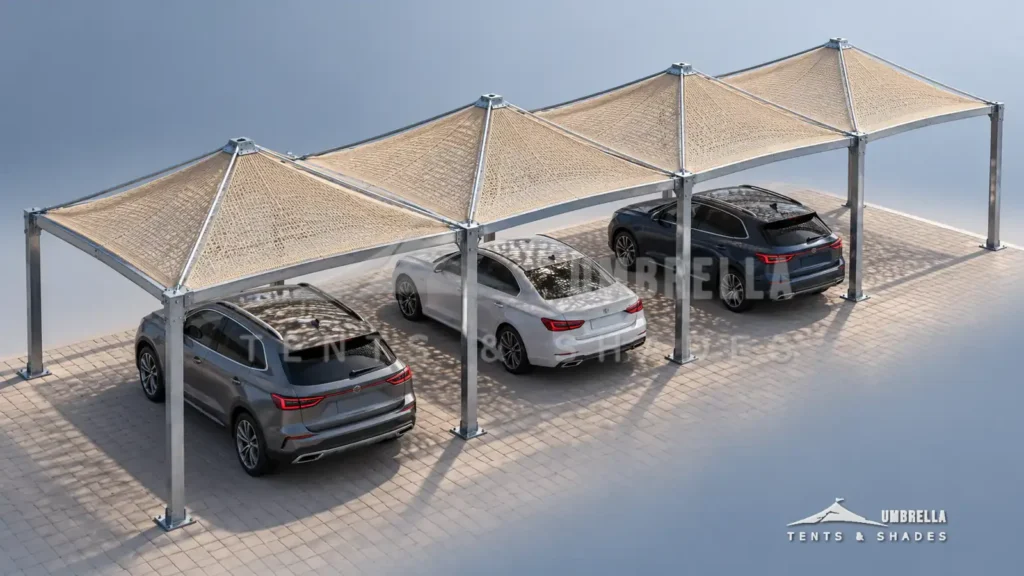 HDPE Car Parking Shades in Saudi Arabia by Umbrella Parking Shades — photo 2